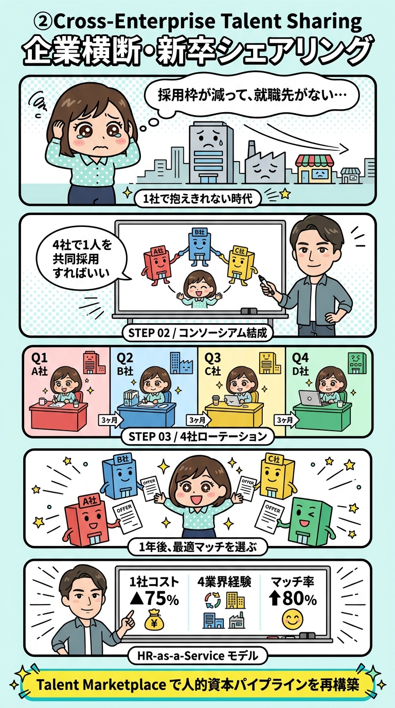 企業横断・新卒シェアリング ─ 漫画解説