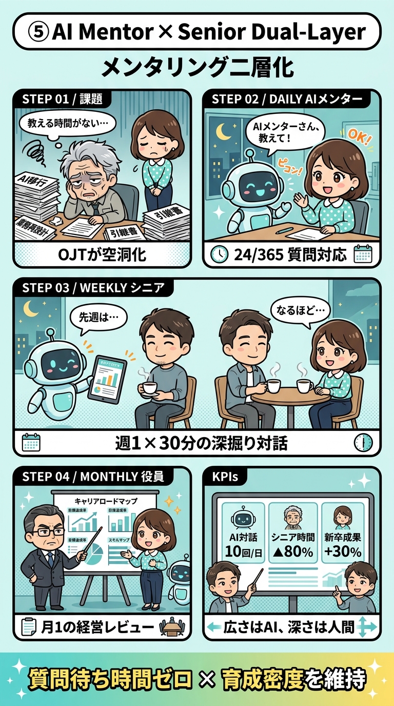 AIメンター×シニア二層メンタリング ─ 漫画解説