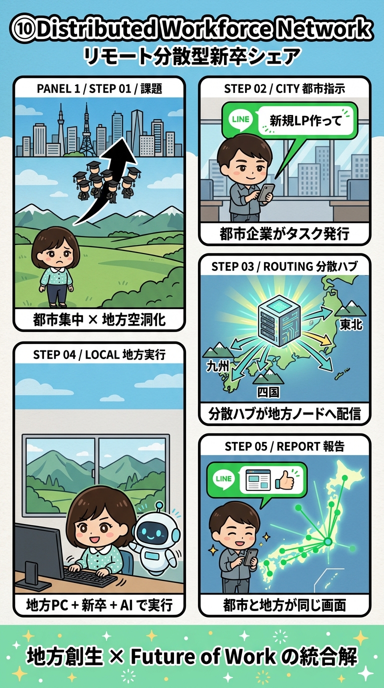 リモート分散型新卒シェア ─ 漫画解説